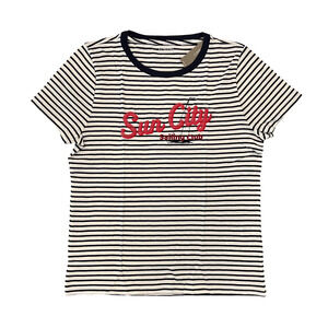 NWT J. Crew Slim-Fit Navy Stripe W/"Sun City" Graphic T-Shirt - SIZE M